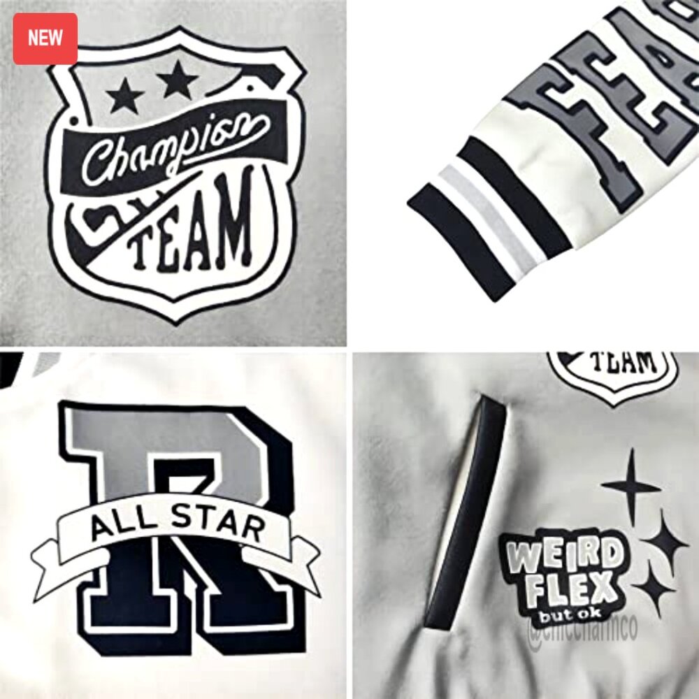 Varsity Jacket Lightweight Polyester Button Down … - image 3